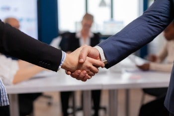 Business people shaking hands