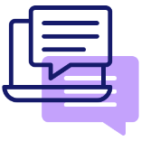 Laptop and speech bubble