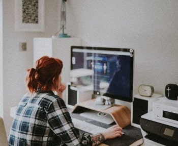 Women working from home