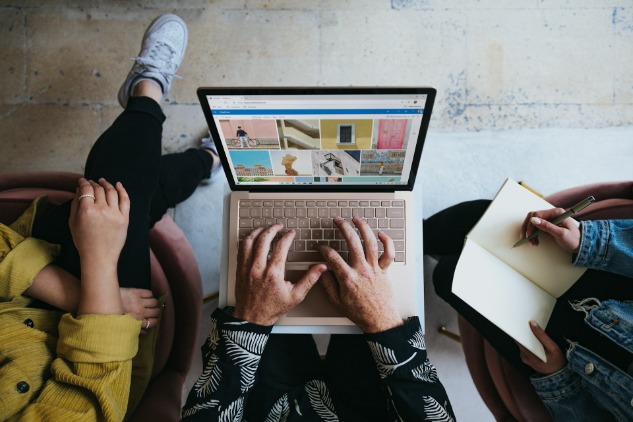 Marketing recruiters on a laptop
