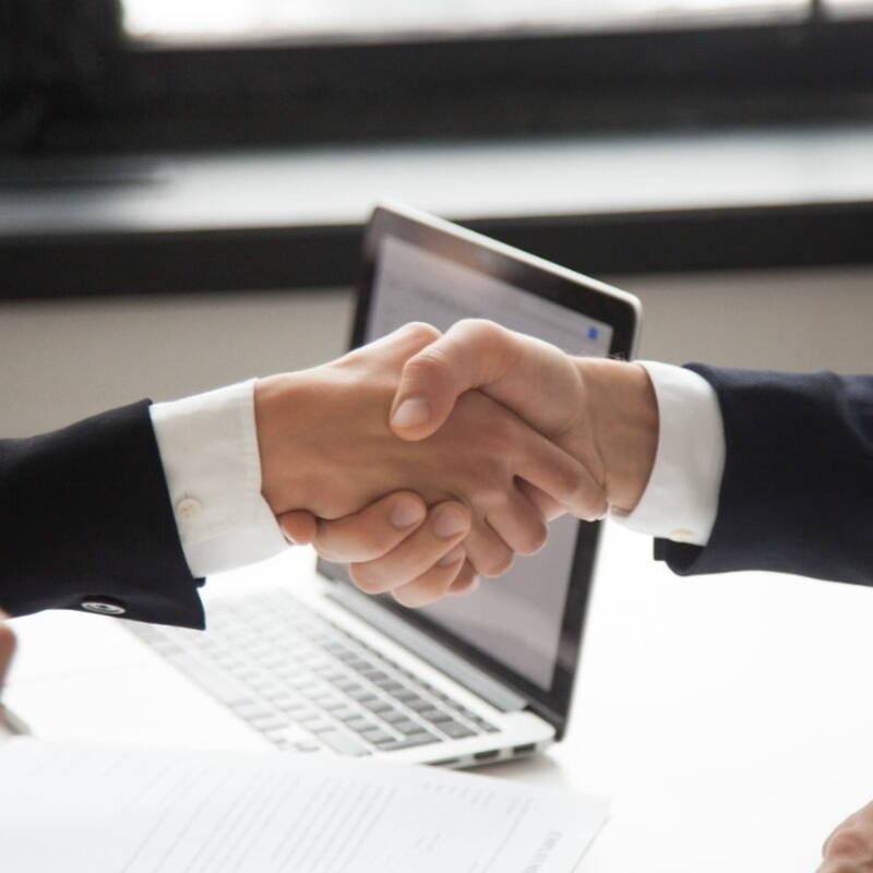 Two people shaking hands