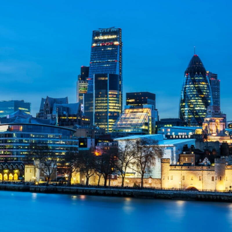 London skyline at night 