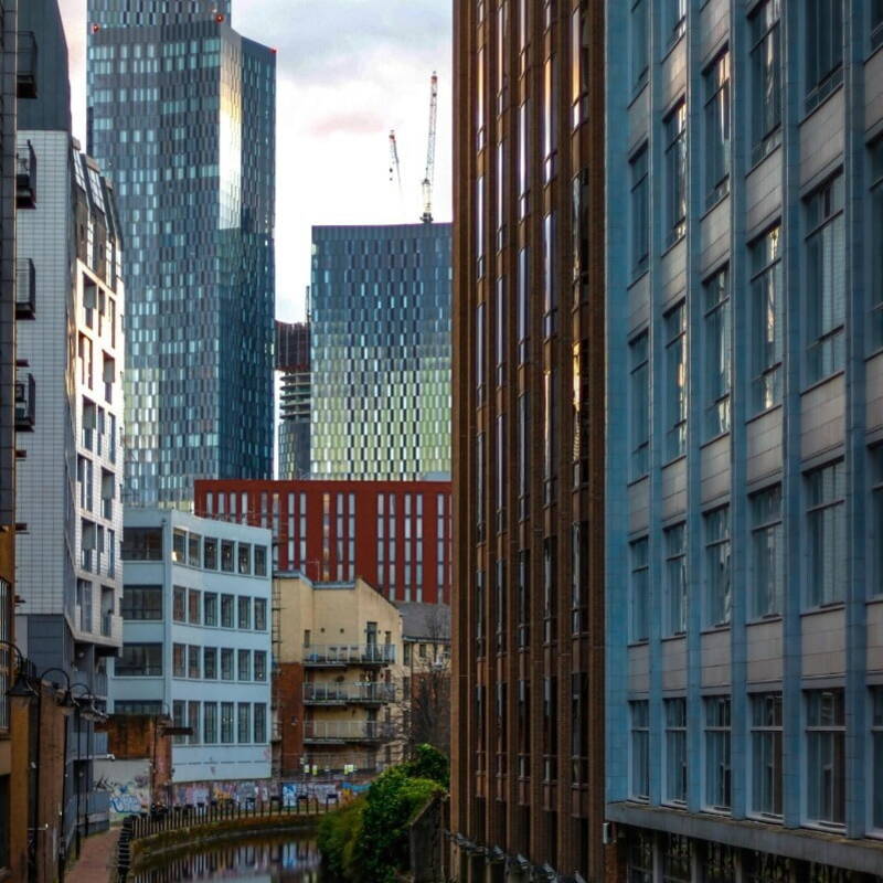 An image over looking Manchester's canals